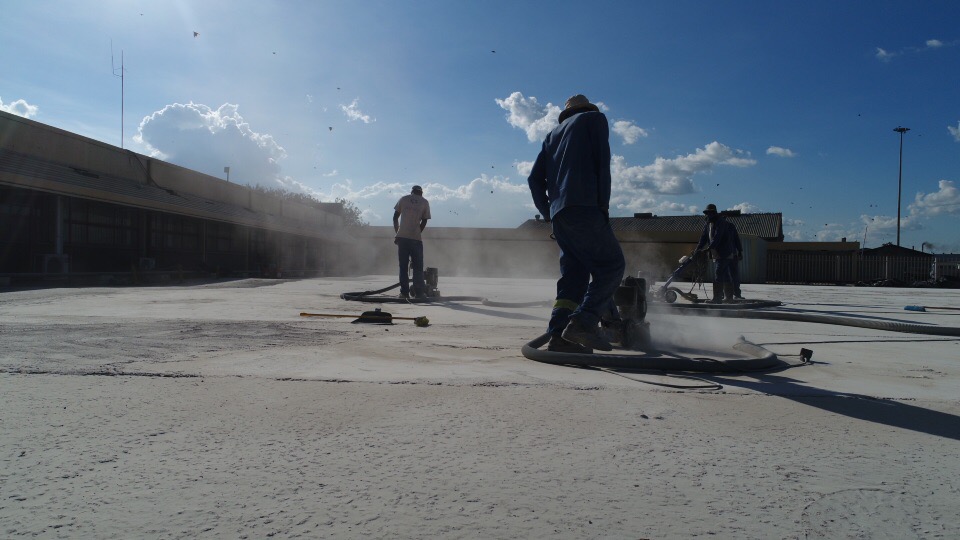 Concrete repair surface preparation on site